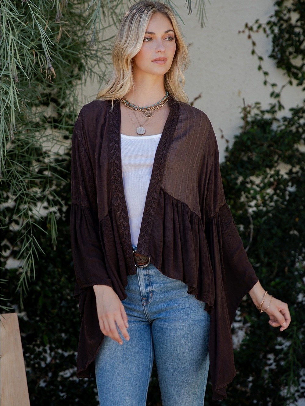 New! Young Threads Embroidered Duster